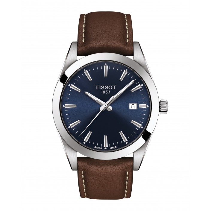 RELOJ T1274BSL ACERO PIEL ESFERA AZUL 40 MM CUARZO GENTLEMAN TISSOT